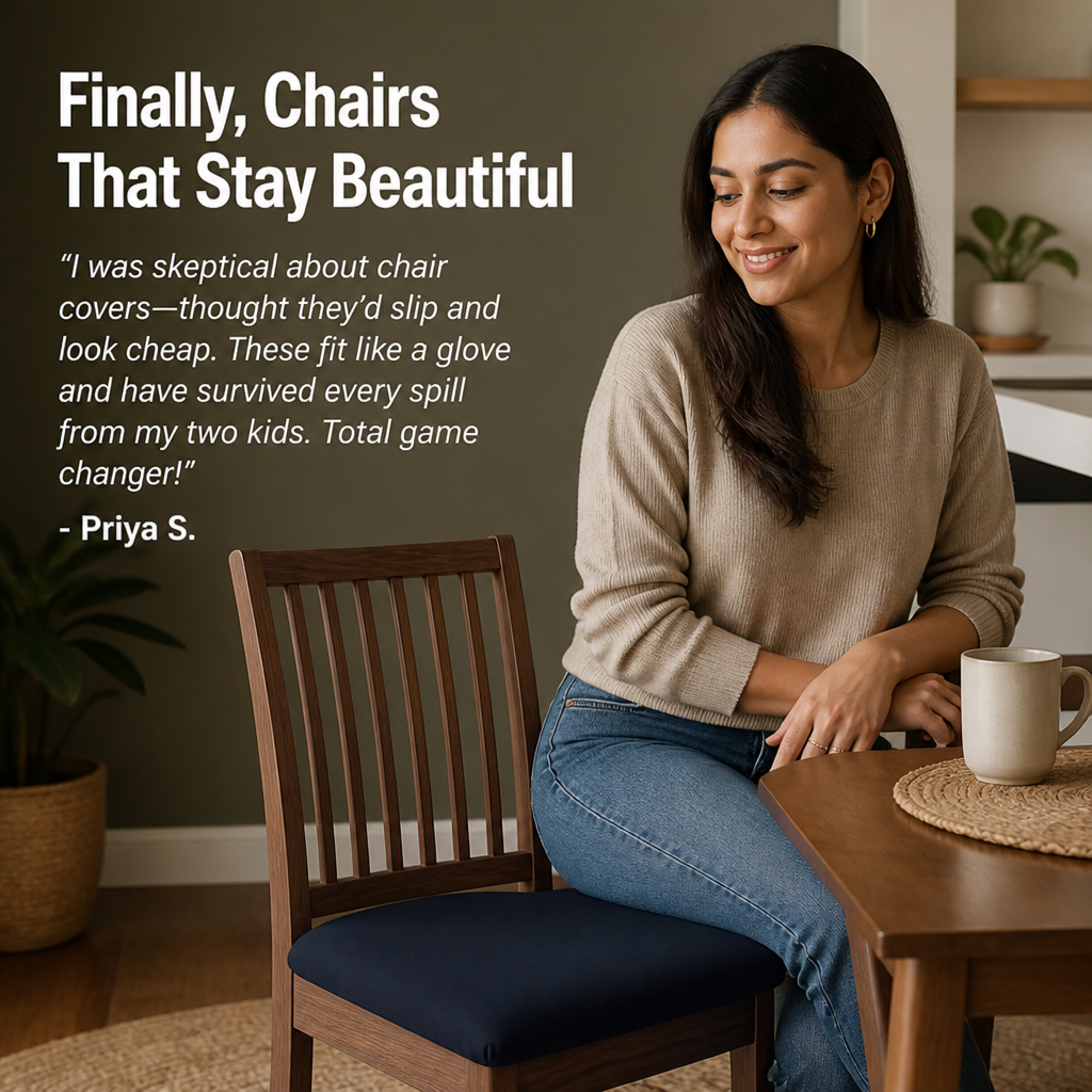 FluidFit™ Chair Covers — Hug Your Chairs with Flawless Style and Spill-Proof Comfort
