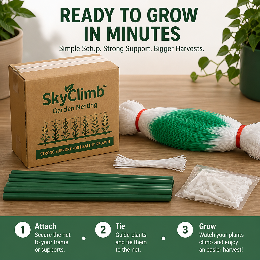 SkyClimb™ — Elevate Your Garden for Bigger, Cleaner Harvests Without the Backache
