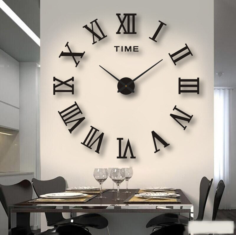 Modern Wall Clock Featuring 3D Raised Numbers Design