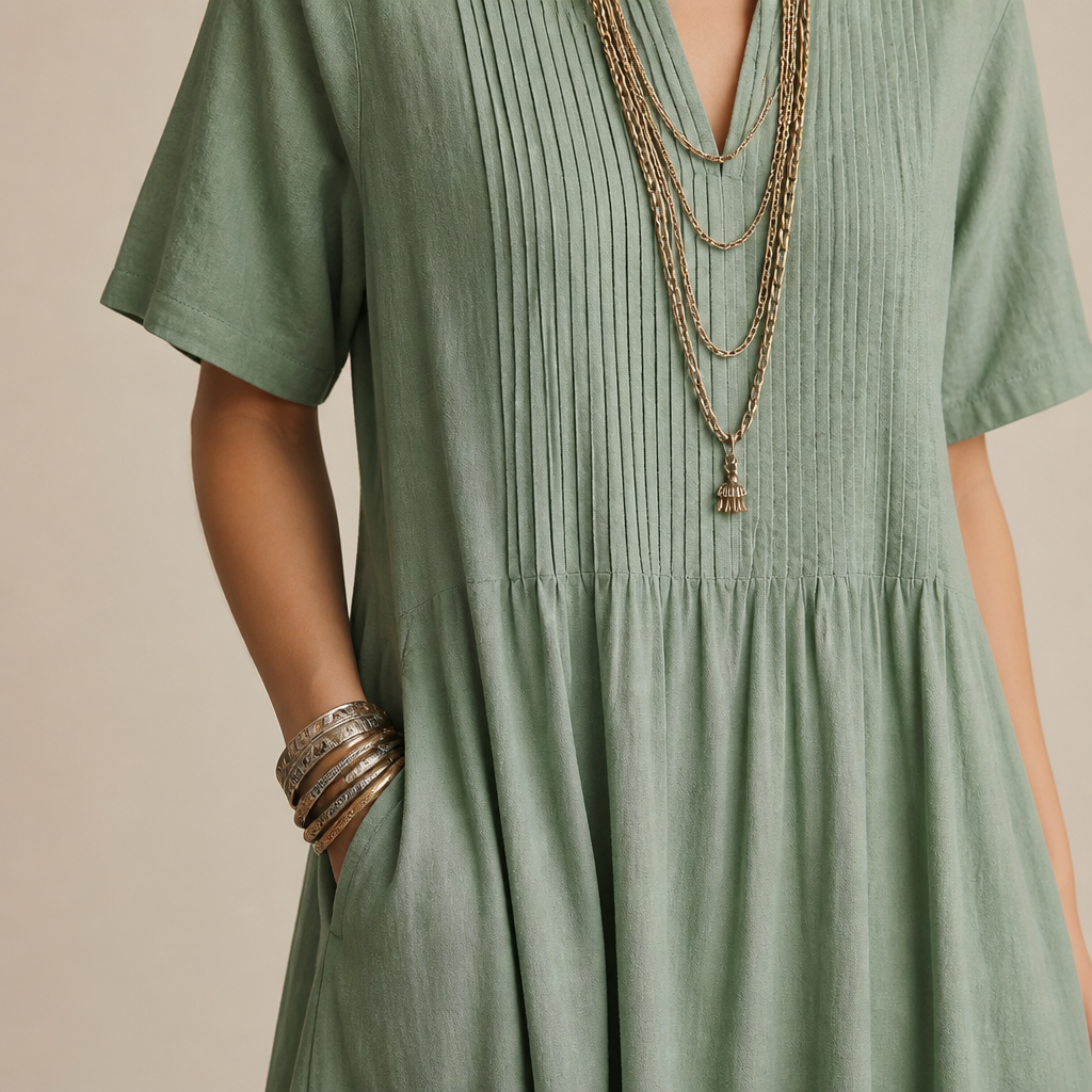 VexaLuxe™ Pleated Dress — Unleash Effortless Grace and All-Day Cool Confidence