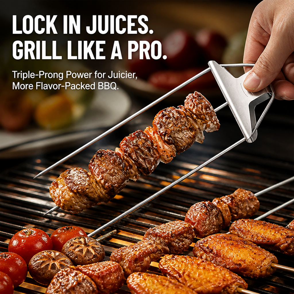 SearMight™ — Lock Food in Place, Slide It Off Clean, Grill Like a Pro