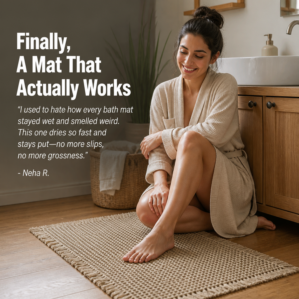 AquaSilk™ Waffle Bath Mat — Step onto Instant Dryness and Cozy Safety Every Time