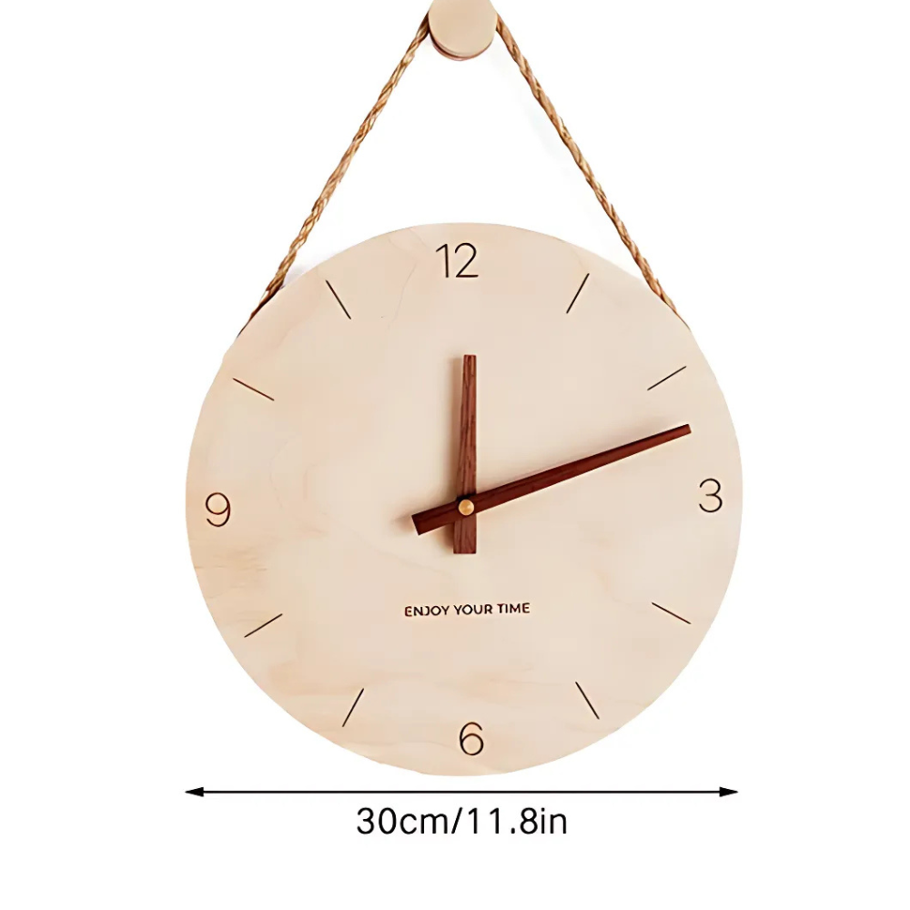 Silent Movement Wooden Wall Clock with Blank Dial