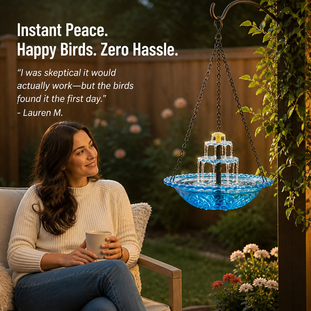 SunLure™ Cascade Fountain — Transform Your Garden into a Peaceful Bird Paradise with Effortless Sun-Powered Magic
