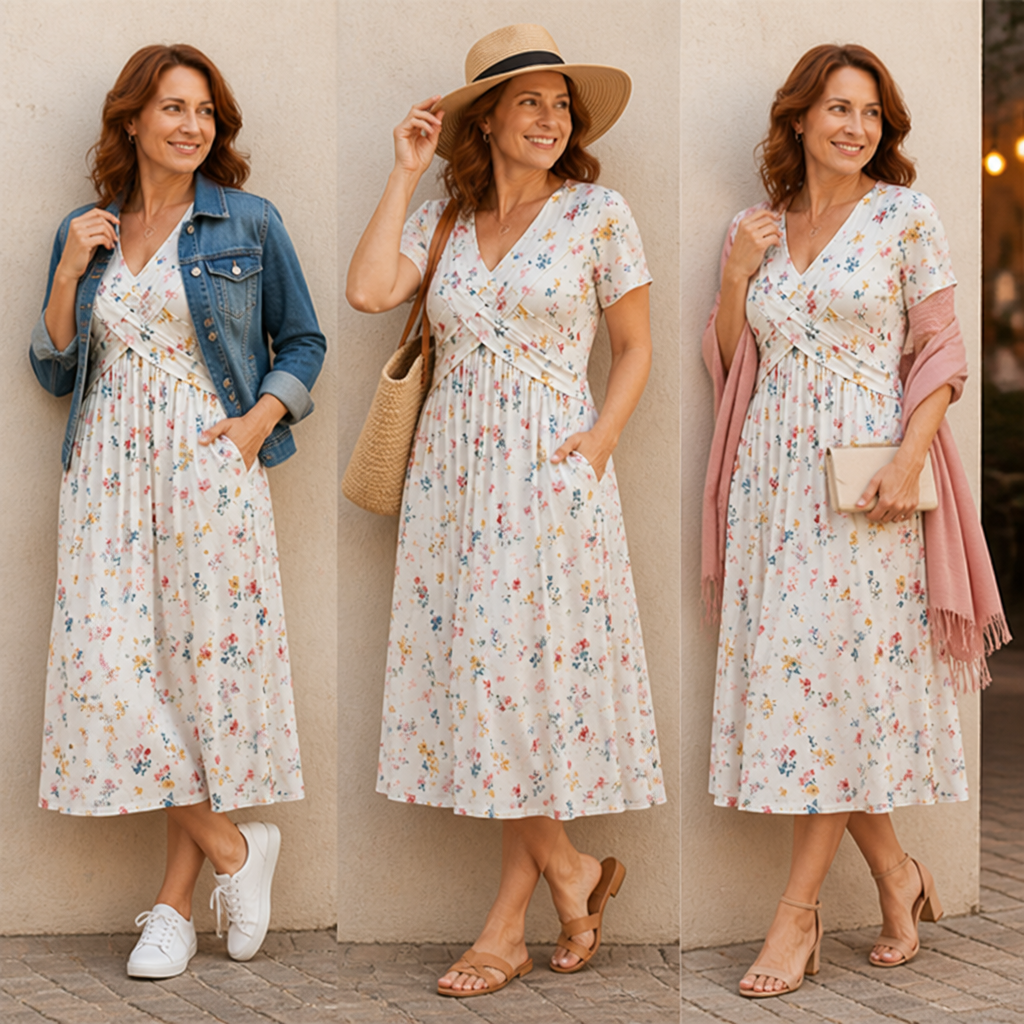 VivaLuxe™ Floral Twist Dress — Sculpt Your Curves and Radiate Confidence All Day Long