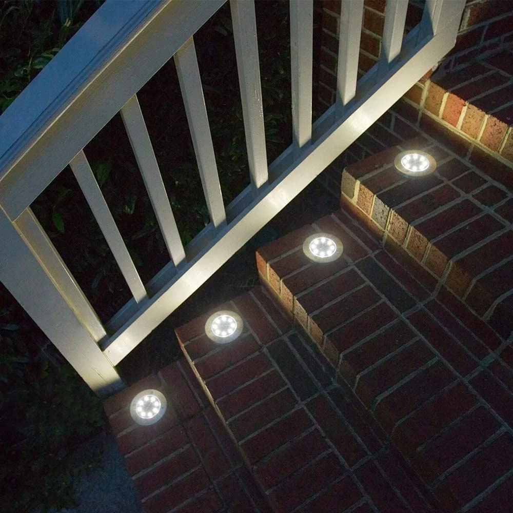 12 LED Solar-Powered Ground Lights for Garden and Yard - Weather Resistant
