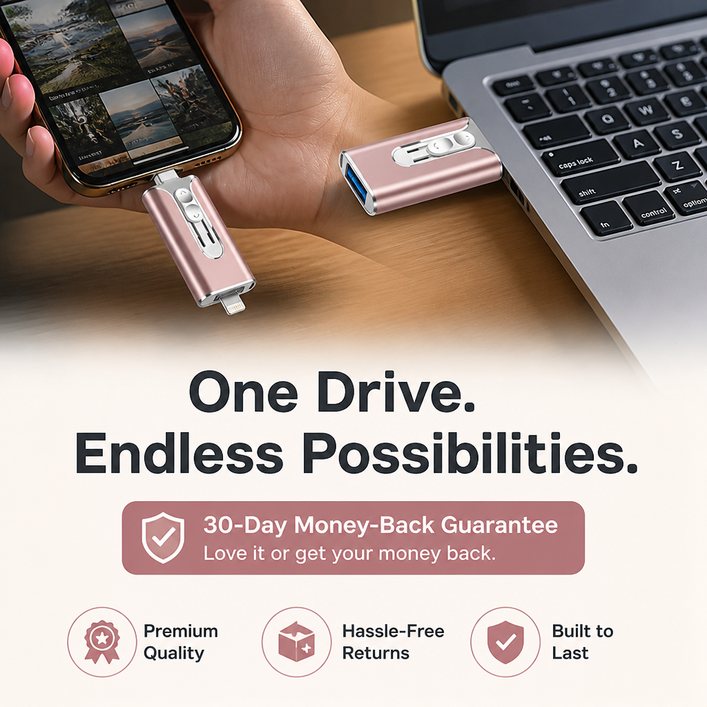 FlashNexa™ 4-in-1 Mobile U-Disk — Unlock Instant, Hassle-Free Storage Across All Your Devices