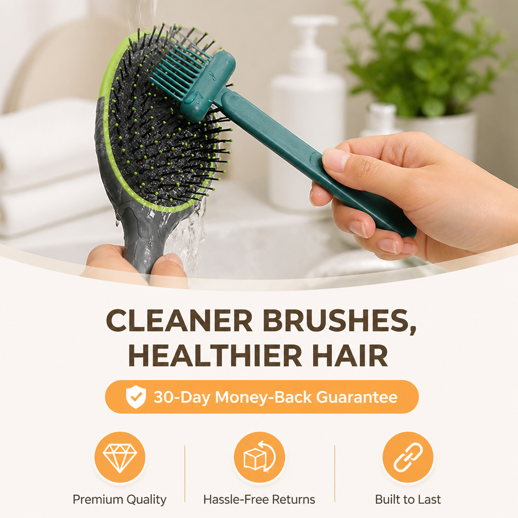 SwiftSheen™ 2-in-1 Hairbrush Cleaner — Effortless Brilliance for Pristine, Healthy Brushes Every Time