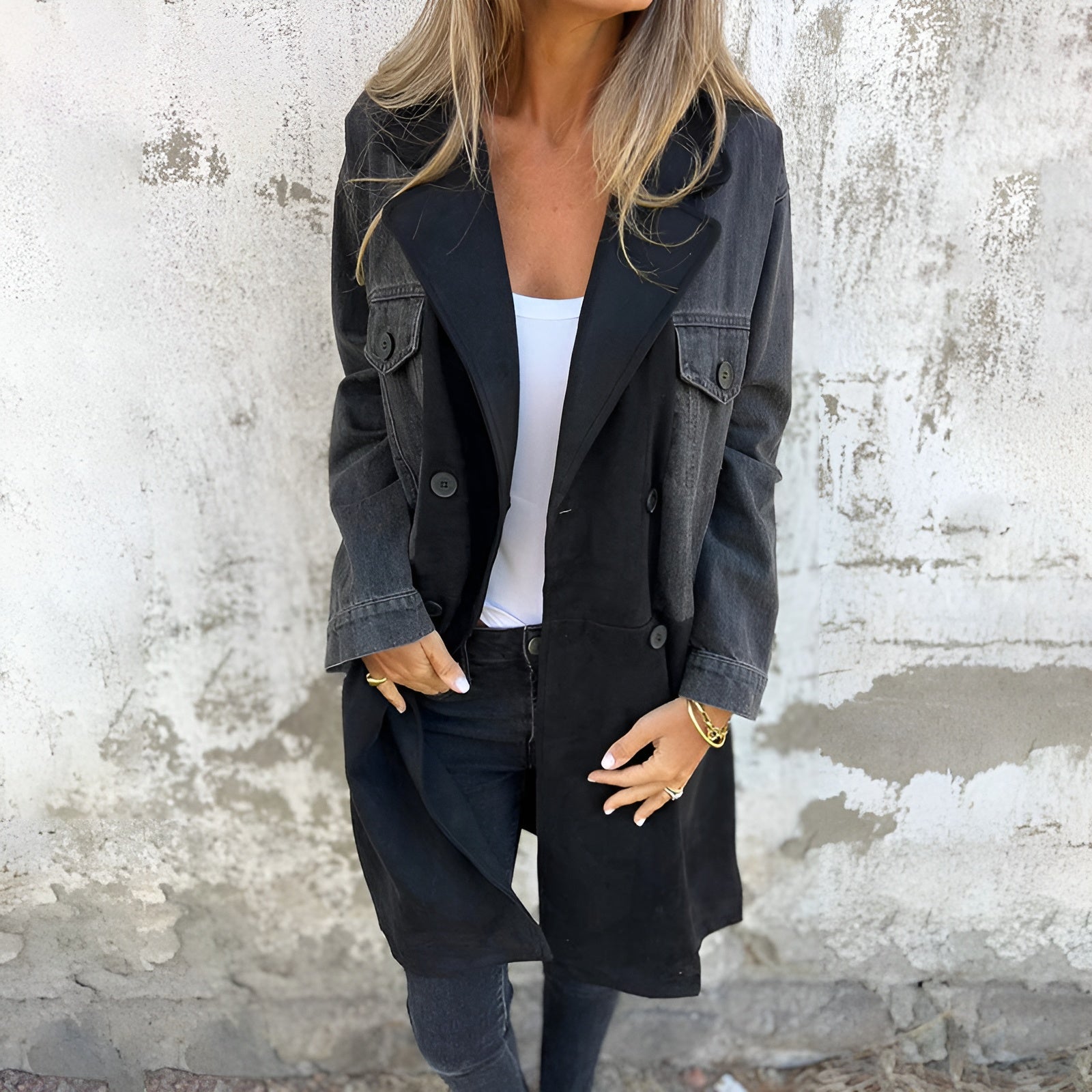 RamonaEdge™ Denim Trench — Command Every Scene with Effortless Style and Cozy Confidence