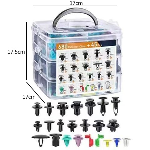 Set of 680 Automotive Fastening Clips