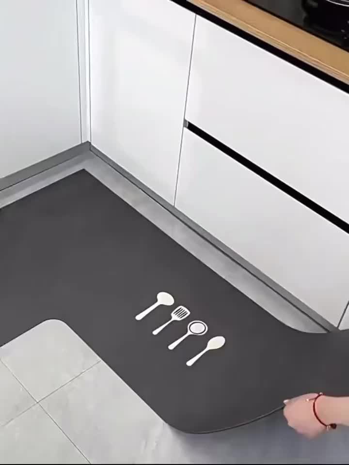 Non-Slip L-Shaped Kitchen Mat – Highly Absorbent