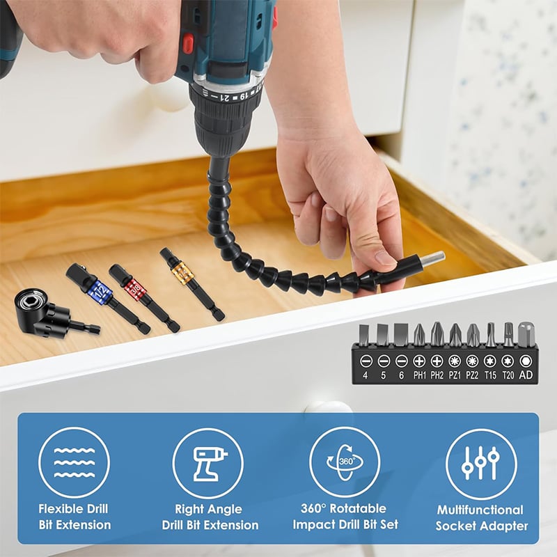Drill Angle Attachment with Accessory Kit