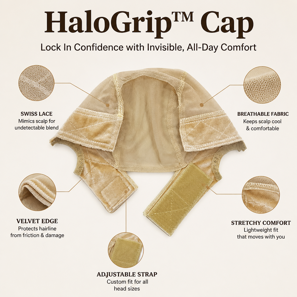 HaloGrip™ Cap — Lock In Confidence with Invisible, All-Day Comfort