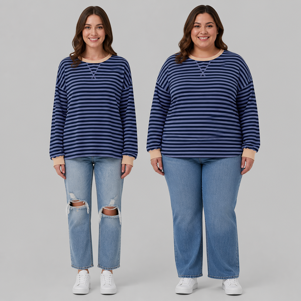 LuminaSoft™ Casual Long Sleeve Striped Shirt — Wrap Yourself in All-Day Softness and Timeless Style