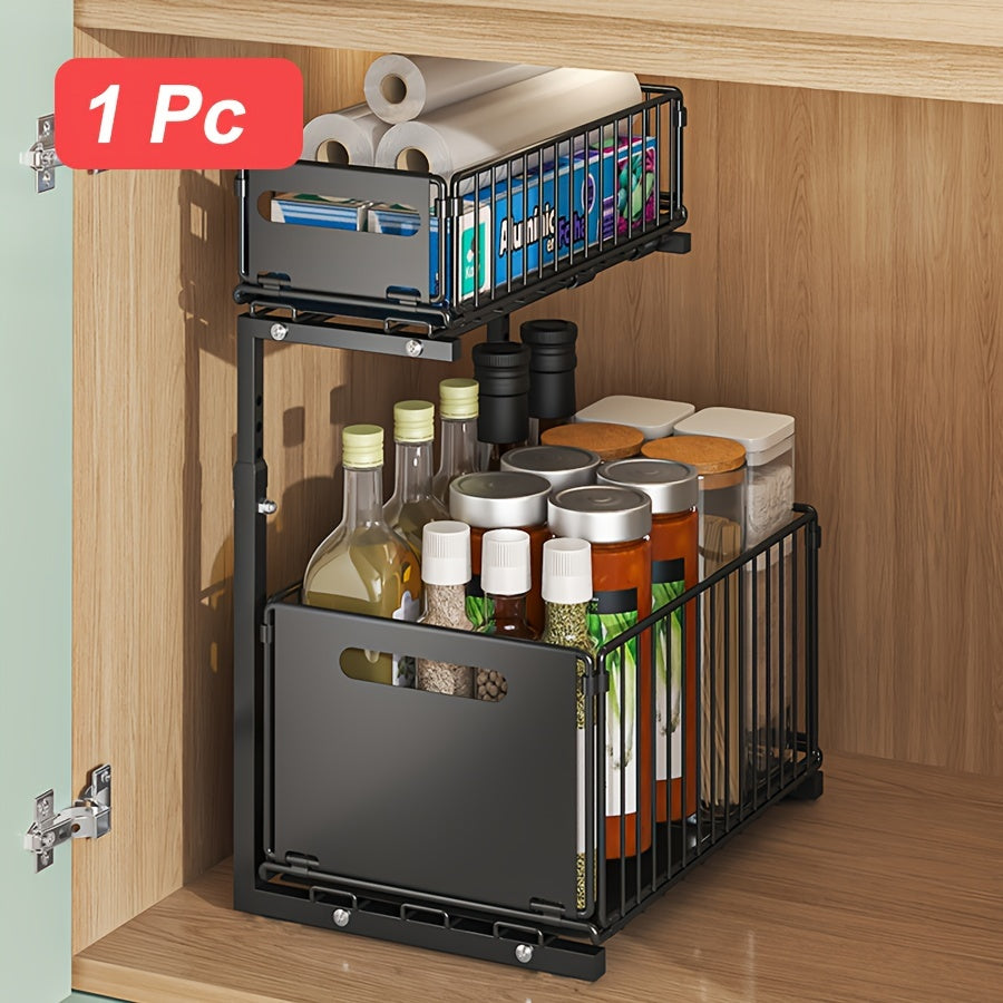 Expandable Under-Cabinet Organizer with 2 Levels