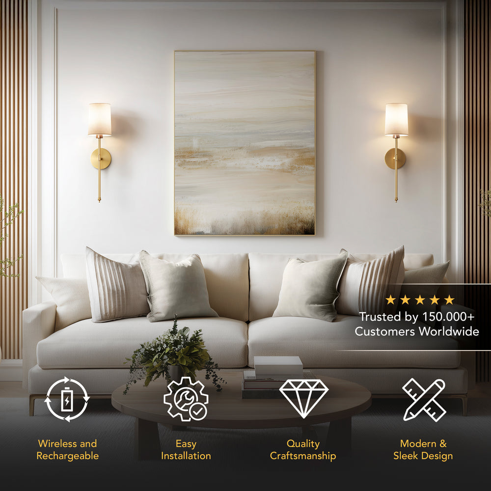 Cordless Wall Light with Remote – Drill-Free Installation
