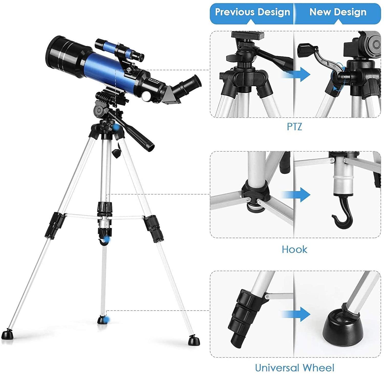 70mm Aperture Refractor Telescope with Tripod Stand