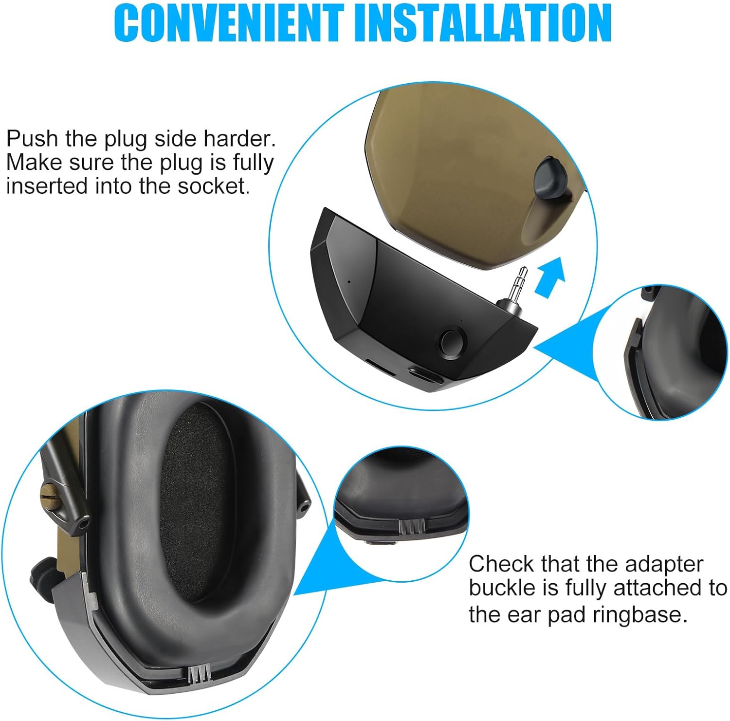 Wireless Hearing Protection Adapter for Shooting Earmuffs - Bluetooth