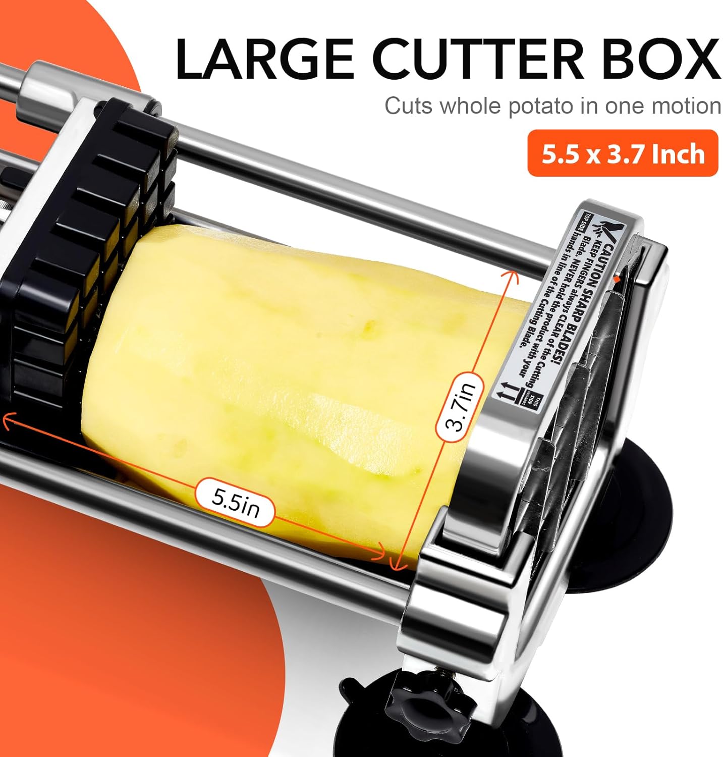 Stainless Steel French Fry Cutter with 2 Blades