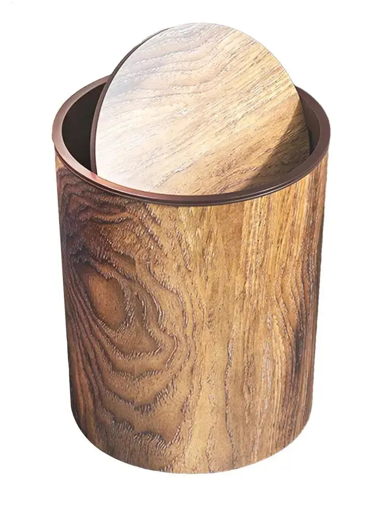 Trash Bin with Swing Lid | Wood Appearance | Silent and Clean | HyggeBin