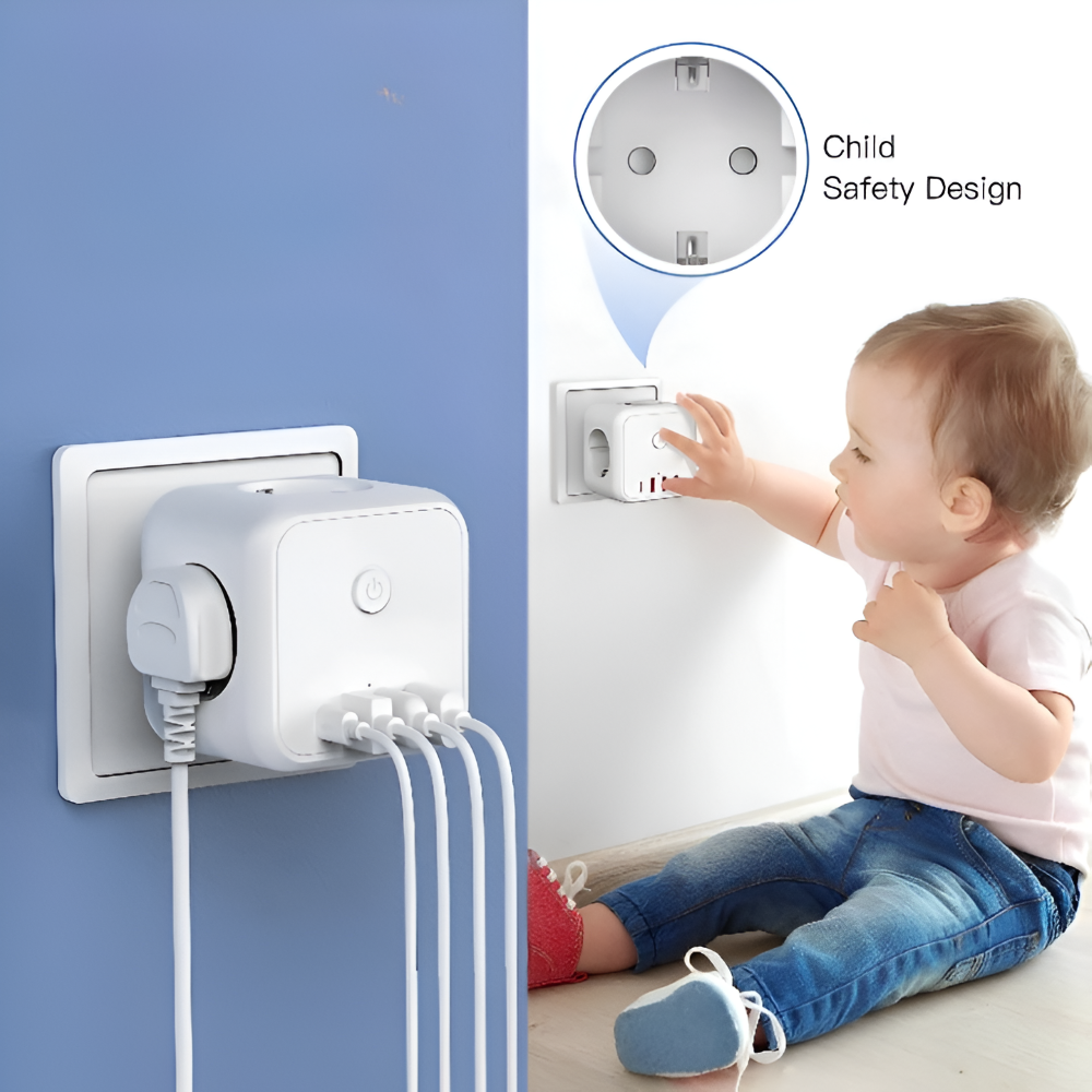 Cube Power Board | Multi-Socket | Overload Safety with On-Off Switch | PowerCube