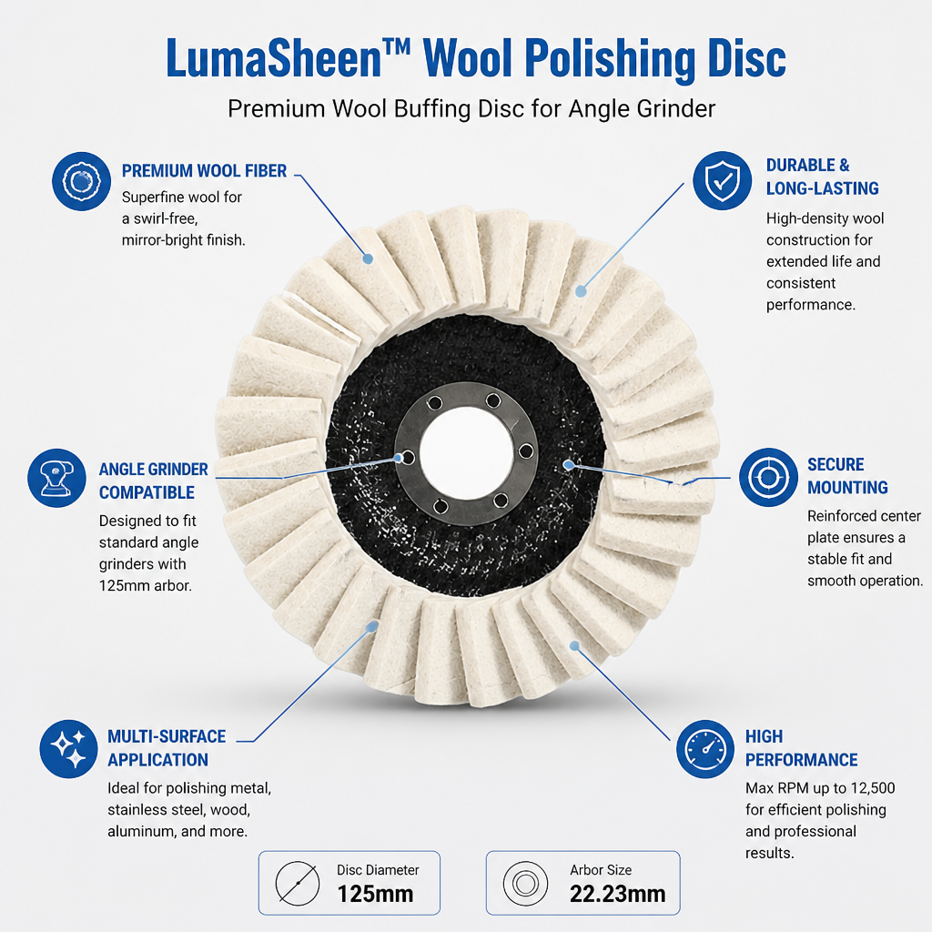 LumaSheen™ Wool Polishing Disc — Unleash Dazzling Mirror Shine That Commands Attention Every Time