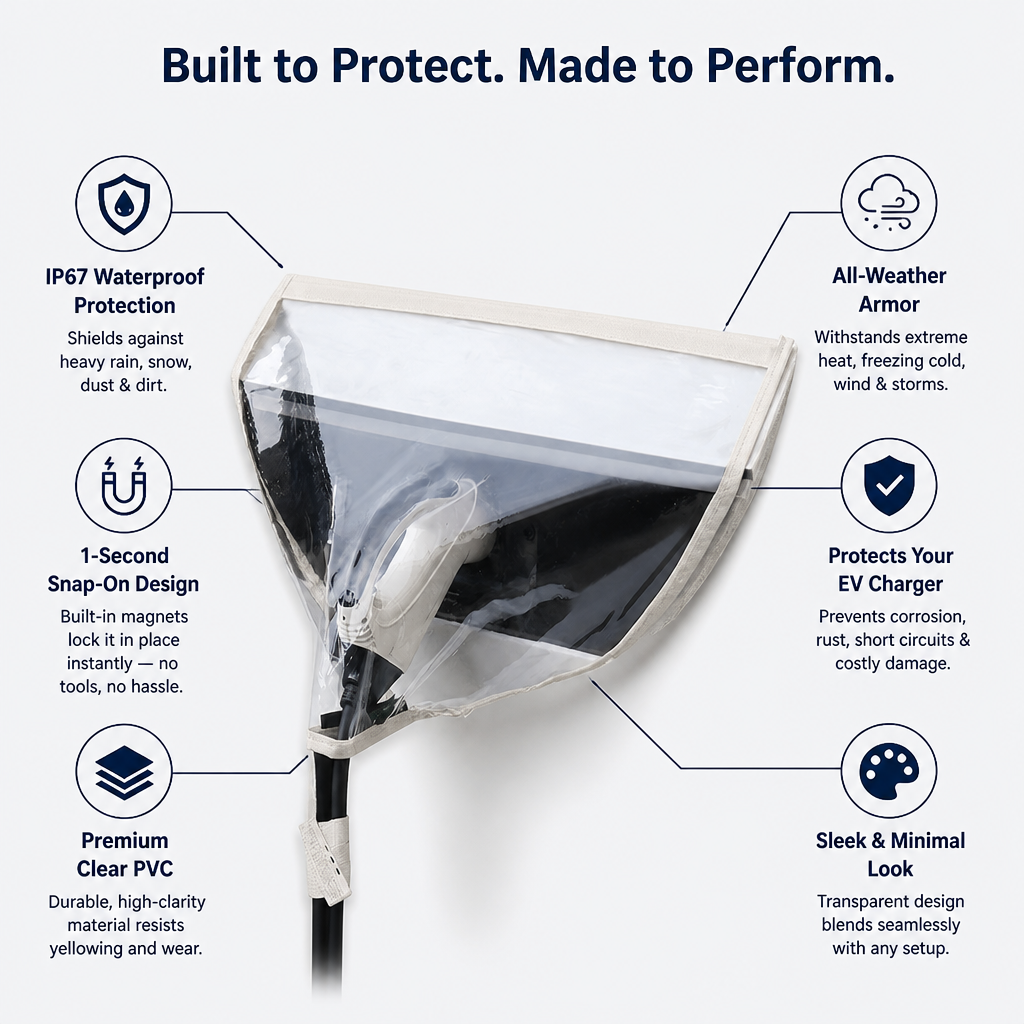 StormGuard™ — Snap-On Armor That Keeps Your EV Charger Flawless Rain or Shine