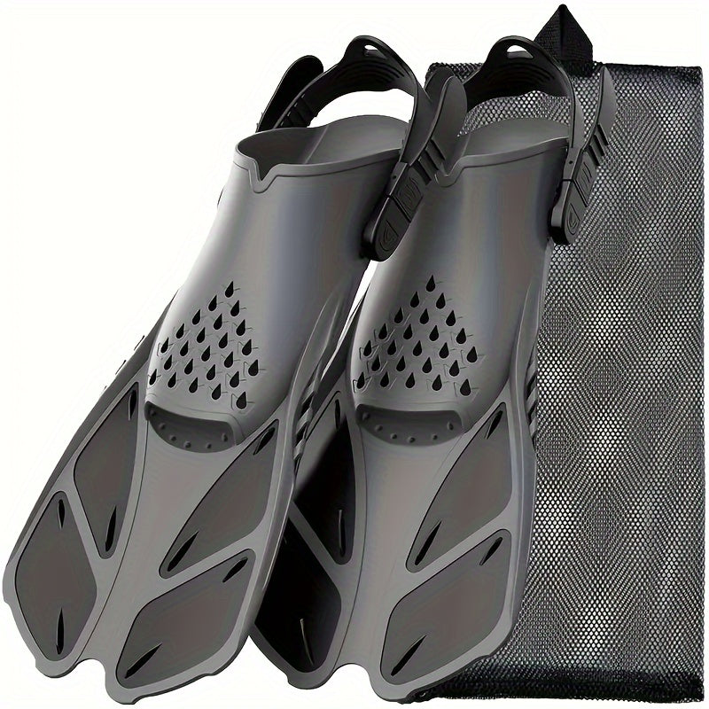 Adjustable Short Snorkel Fins with Open Heel