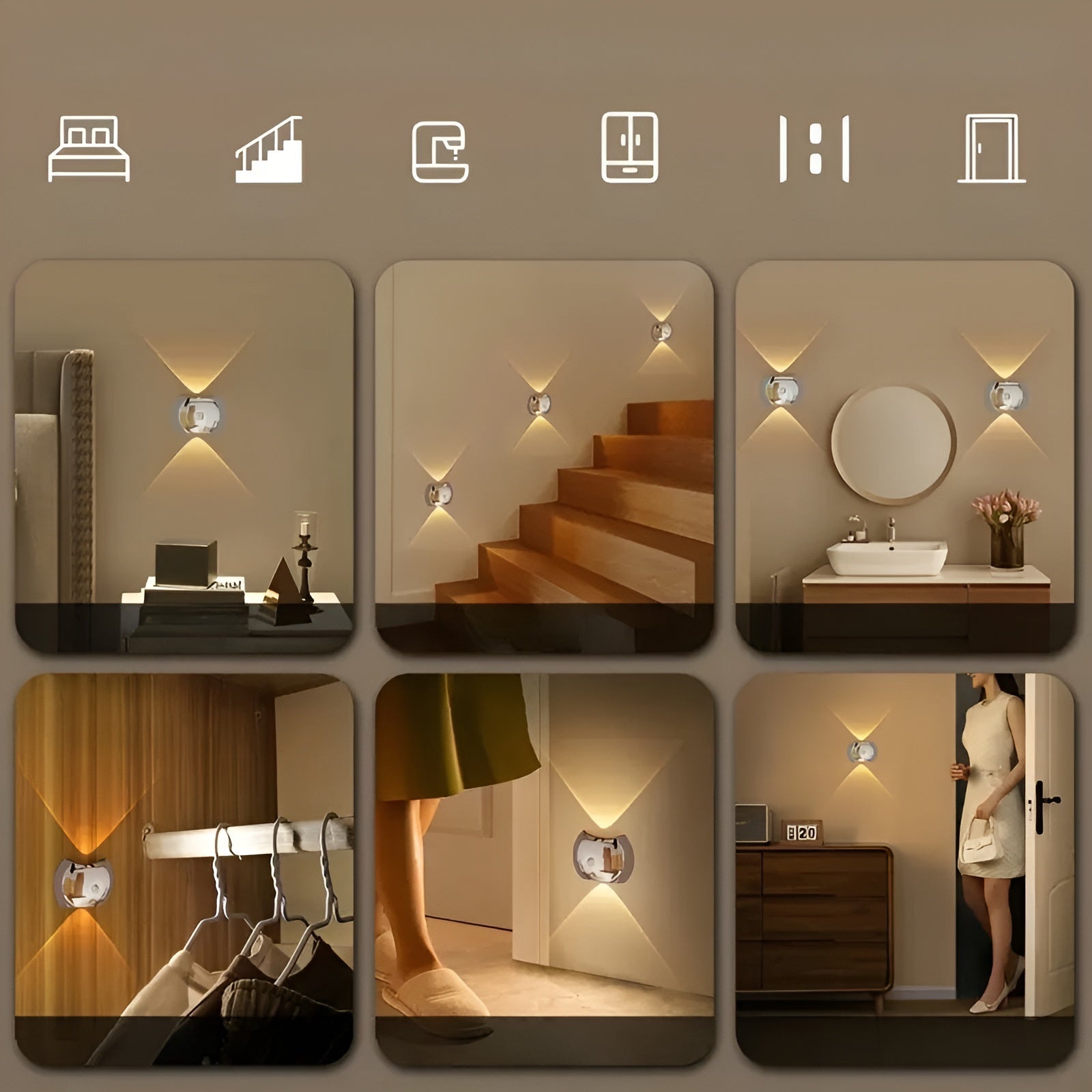 Wall Lamp with Motion Detector – Wireless, Magnetic & Rechargeable
