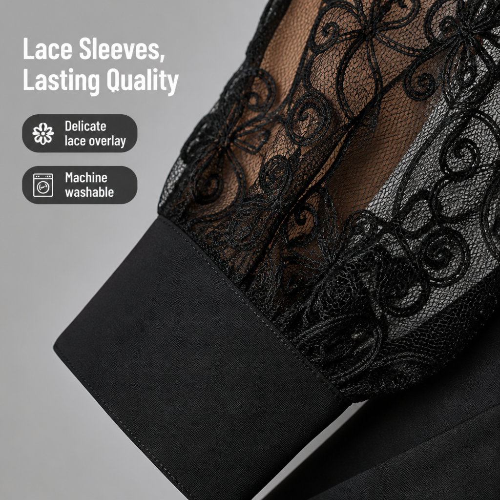 SeraphineLuxe™ Lace Patchwork Dress — Glide Through Your Day Wrapped in Confidence and Comfort