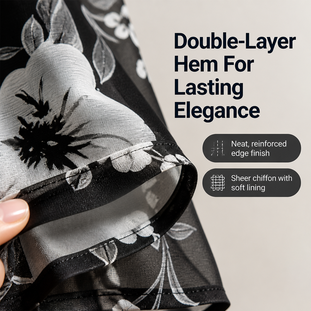LumaLuxe™ Floral Chiffon Dress — Feel Cool, Confident, and Effortlessly Stunning All Day Long