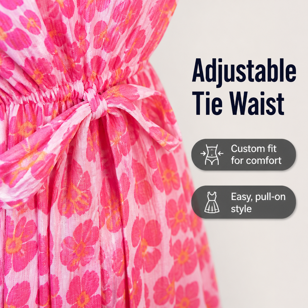 LuminaCharm™ Women’s V-Neck Printed Dress — Slip Into Confidence and Color That Celebrates Every Curve