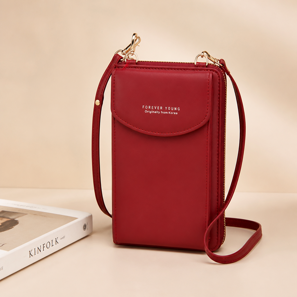 AeroStride™ – Slim Crossbody Phone Bag with Built-In Card Wallet