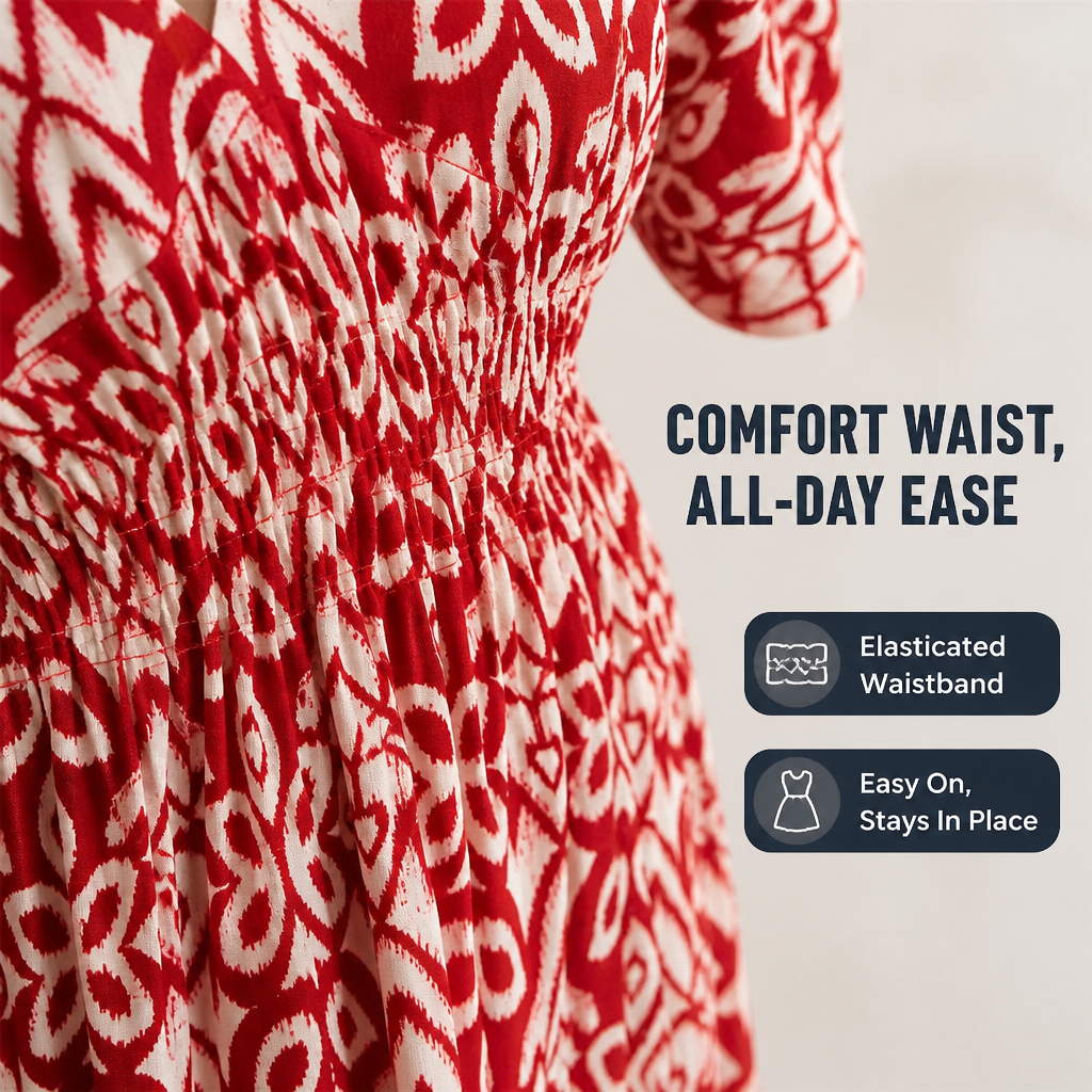 CelestialAura™ Floral V-Neck Dress — Flaunt Your Curves with Effortless Elegance and All-Day Comfort