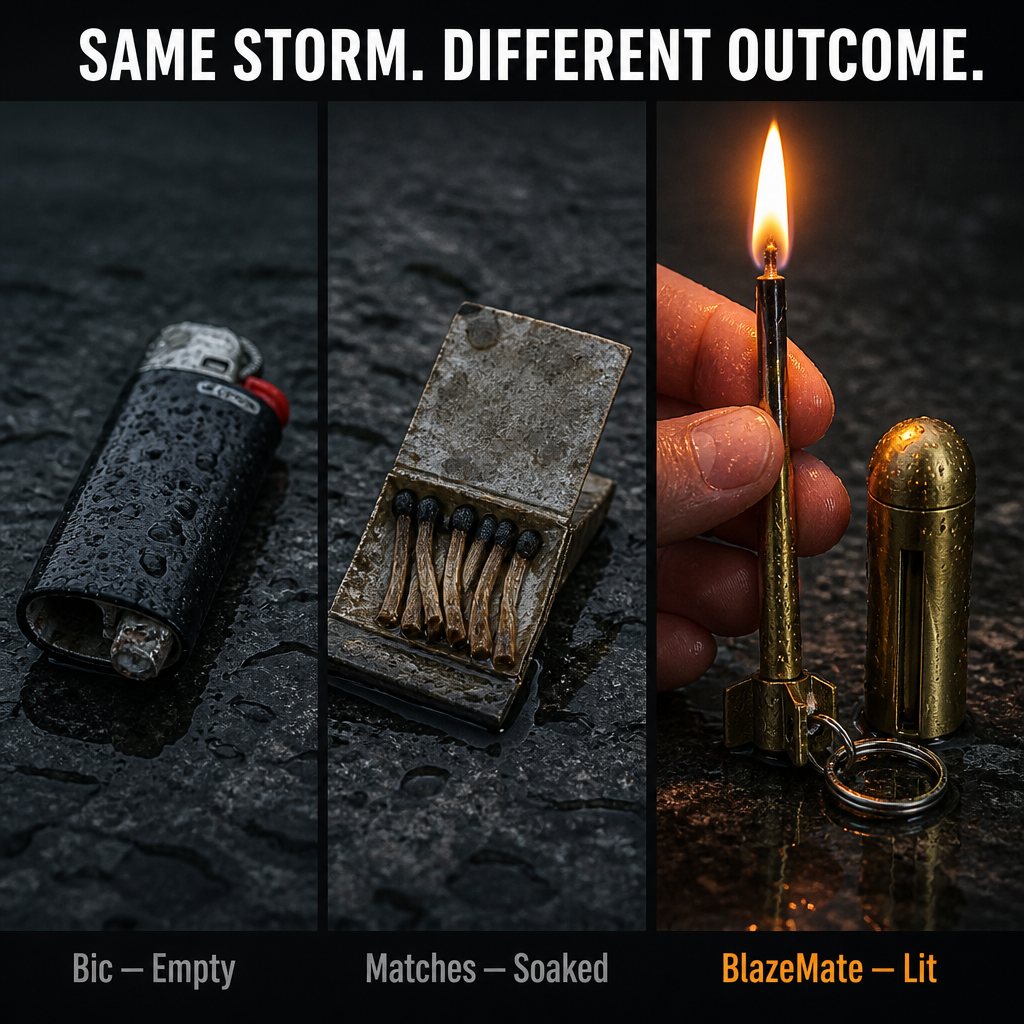 BlazeMate™ — Strike a Reliable Flame Through Rain, Wind, and Freezing Cold