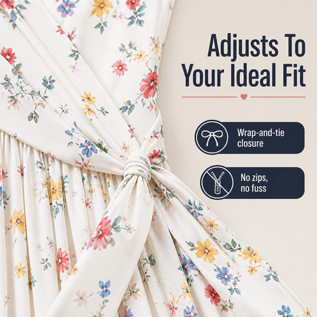 VivaLuxe™ Floral Twist Dress — Sculpt Your Curves and Radiate Confidence All Day Long