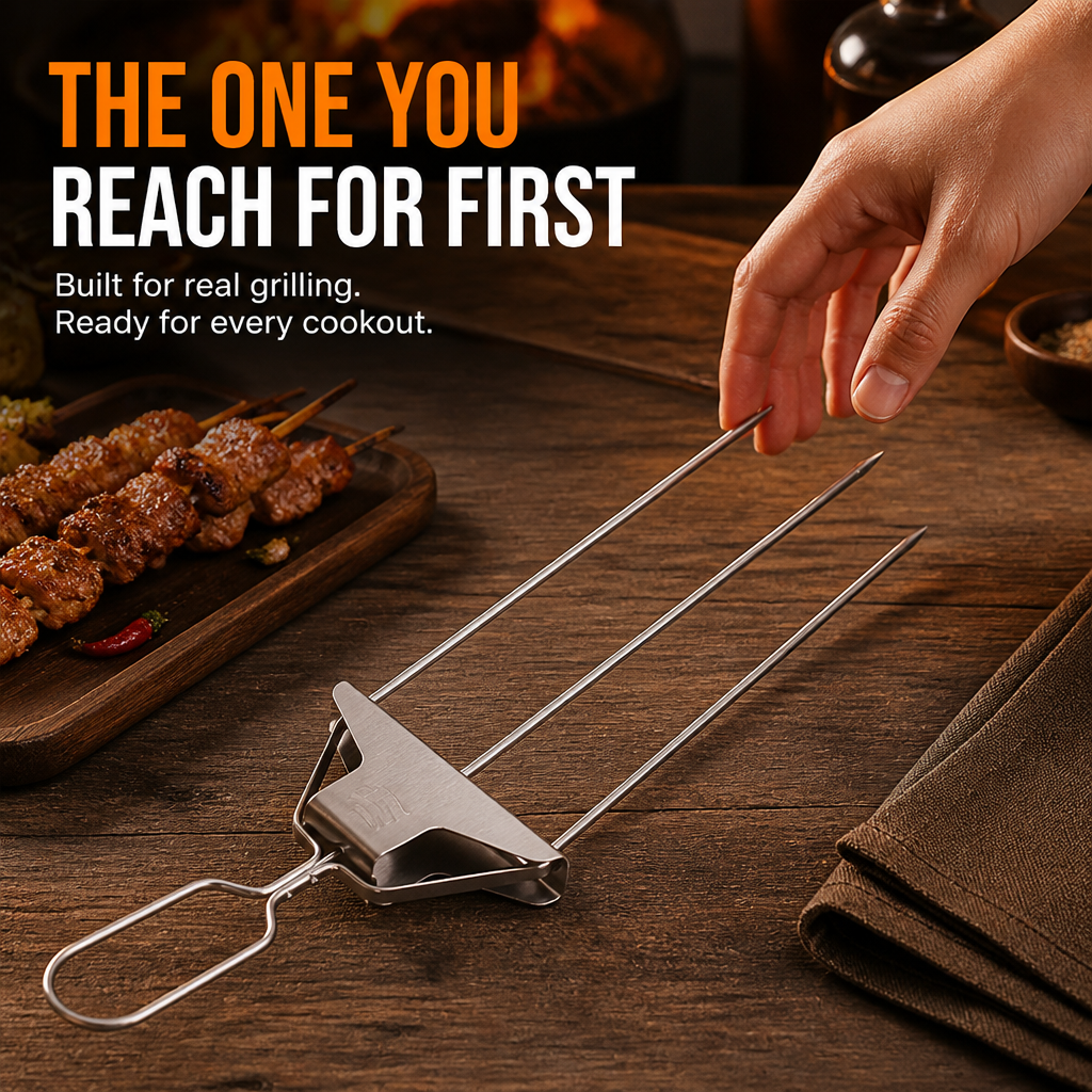 SearMight™ — Lock Food in Place, Slide It Off Clean, Grill Like a Pro