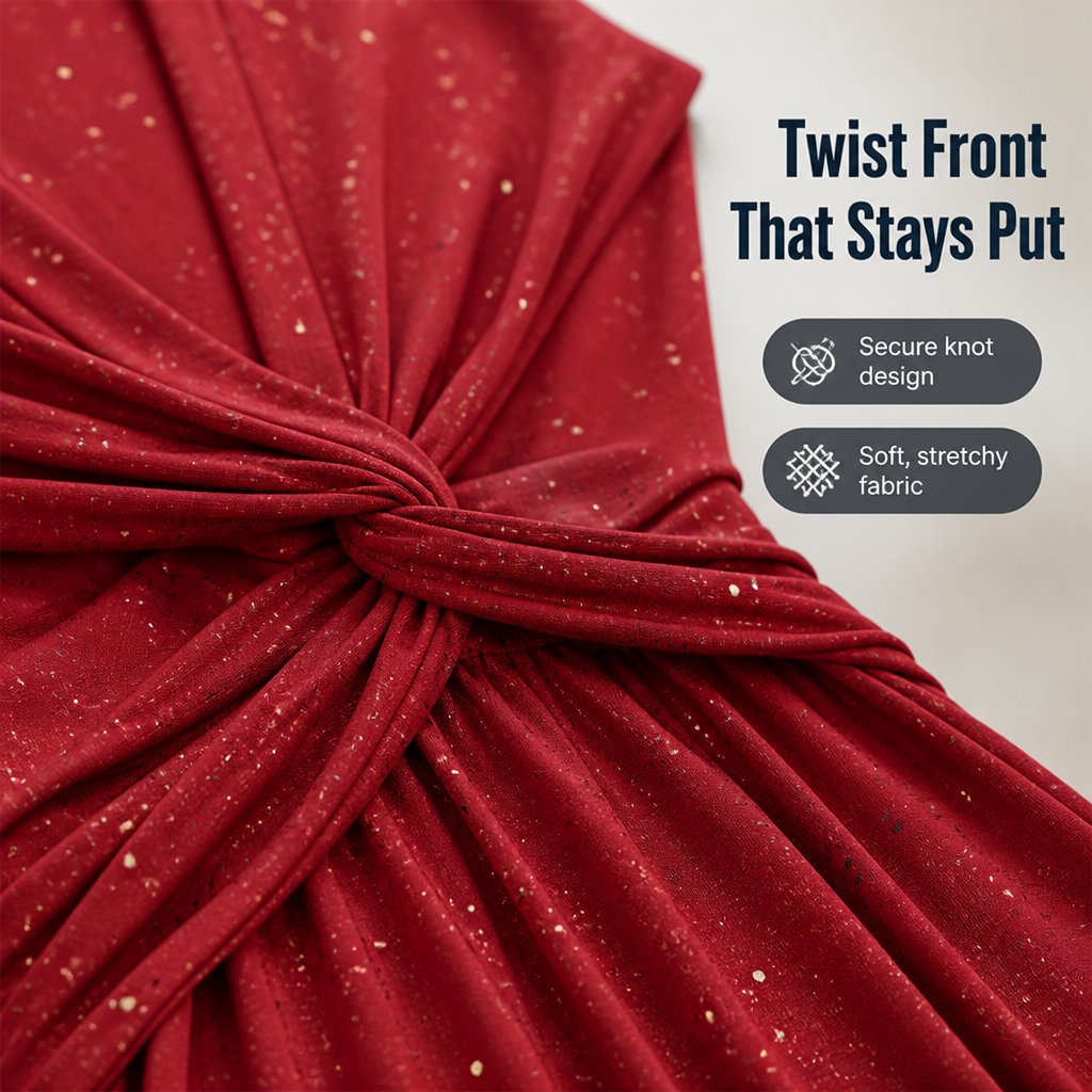 LuminaCurve™ Twisted V-Neck Dress — Own Every Curve with Effortless Elegance and Hidden Freedom