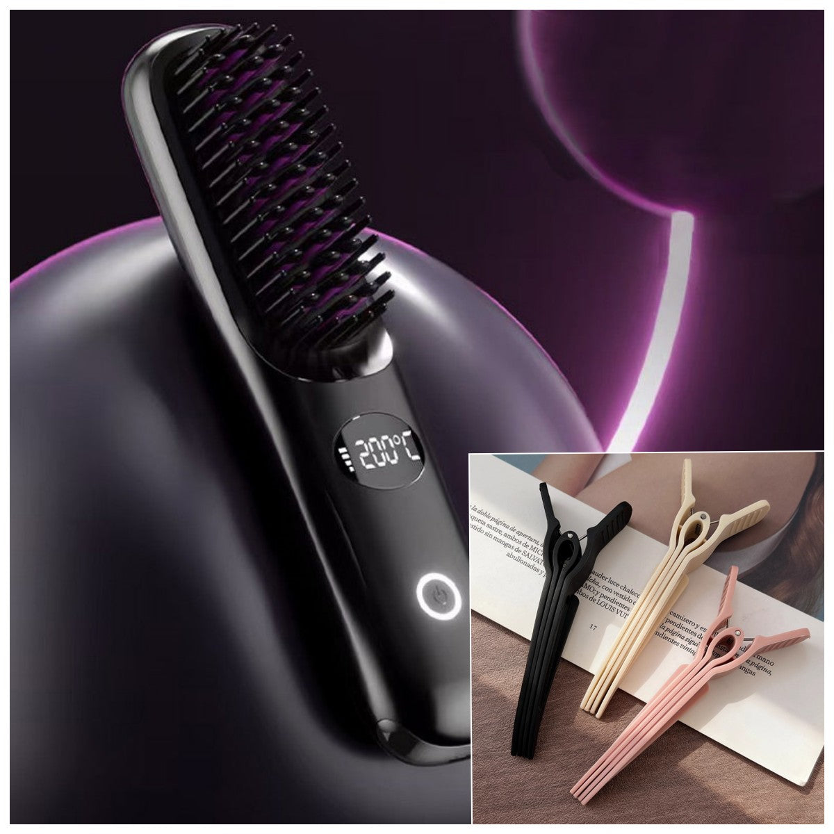 Wireless Straightening Brush for Silky Shine in 5 Minutes