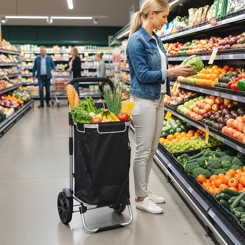 Collapsible 3-in-1 Shopping Cart with Cooler Compartment