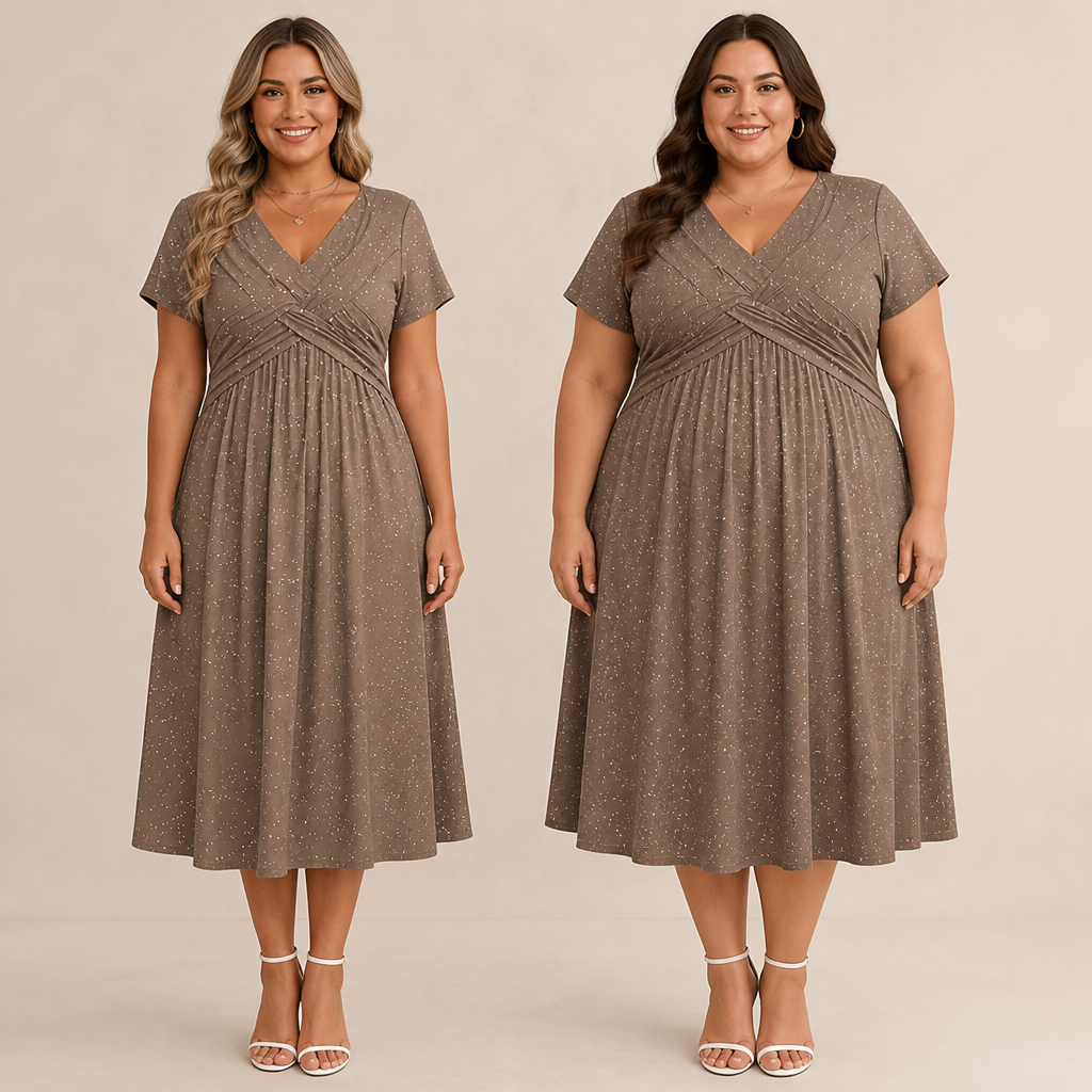 LuminaCurve™ Twisted V-Neck Dress — Own Every Curve with Effortless Elegance and Hidden Freedom
