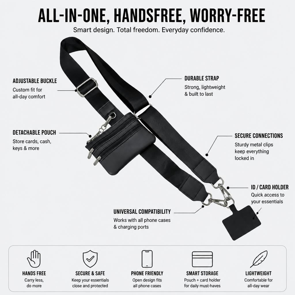 GripFlux™ — Move Light, Stay Handsfree, and Own Every Moment with Confidence