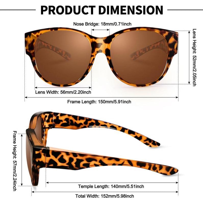 Oversized Cat-Eye Sunglasses with UV400 Polarized Lenses