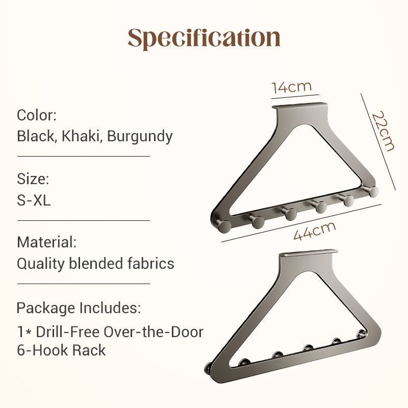 Door Hook Rack for Extra Space and Organization – No Drilling Required