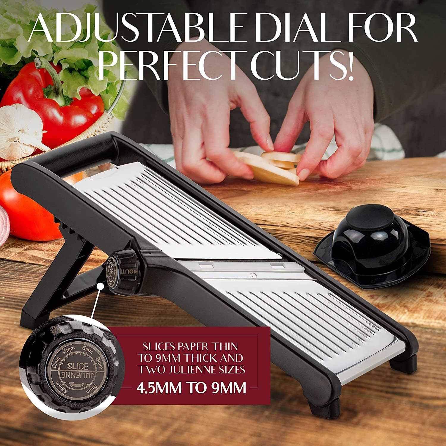 Precision Food Slicer with Safety Gloves – Safe Kitchen Tool for Meal Prep