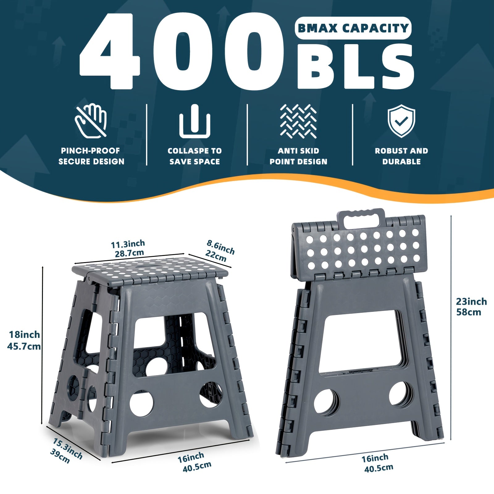 Folding Step Stool with a Weight Capacity of 180 kg