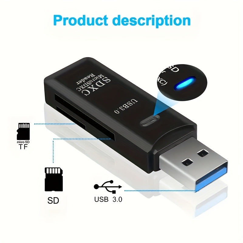 SD and MicroSD Card Reader with USB 3.0 Connectivity