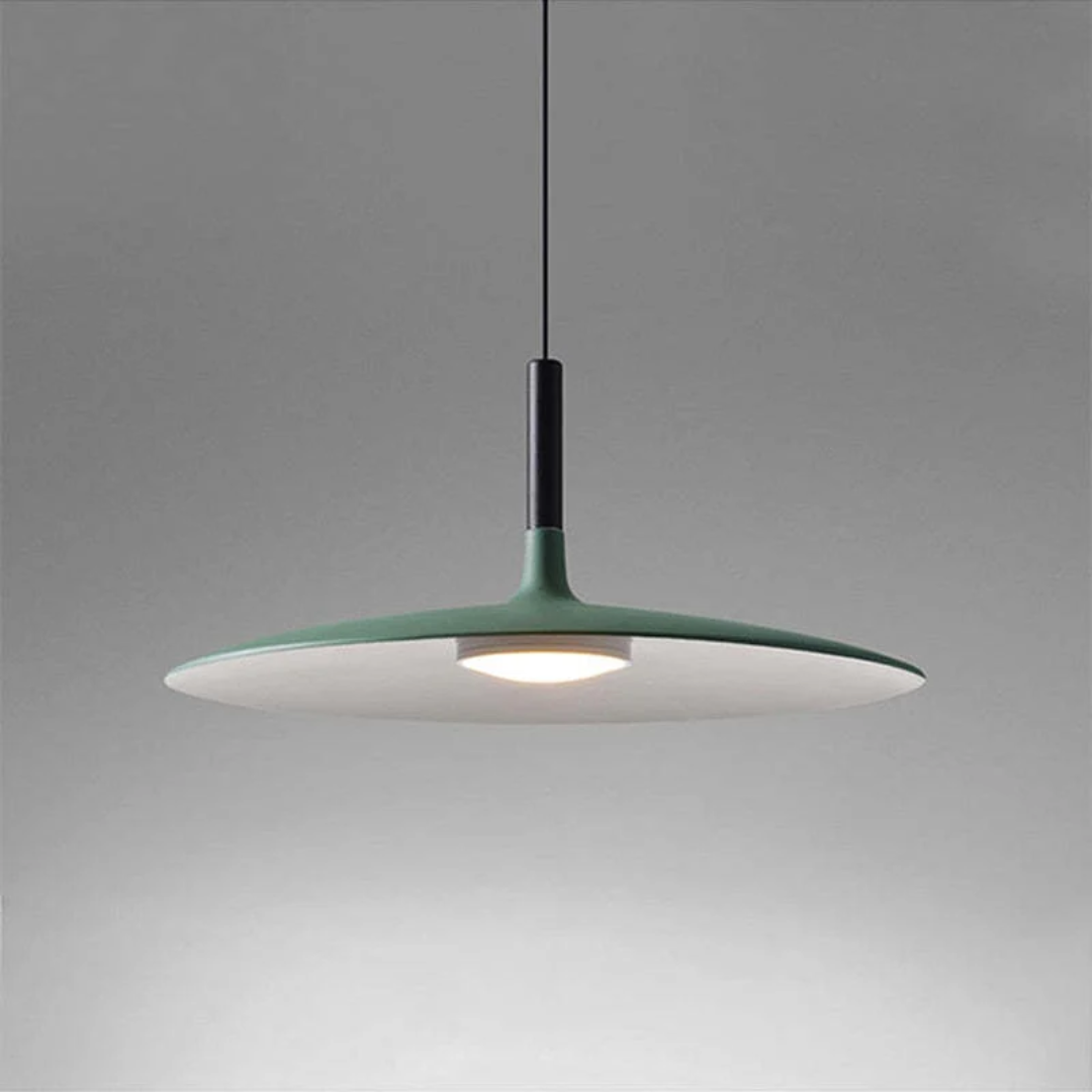 Contemporary White Metal Hanging Lamp – LED, Height Adjustable