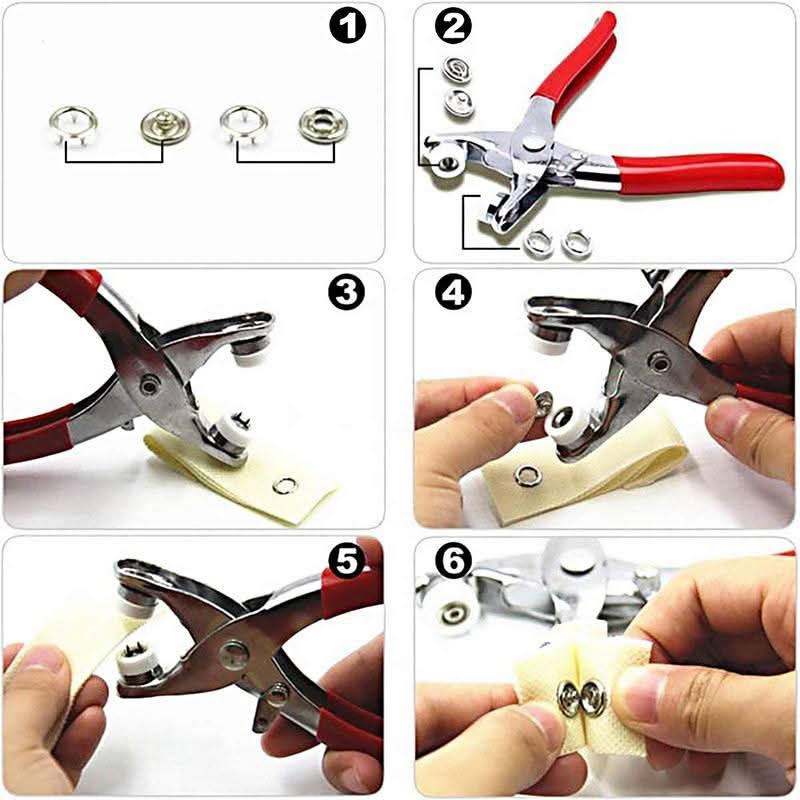 Snap Fastener Set - Secure Buttons Easily Without Drilling or Hassle
