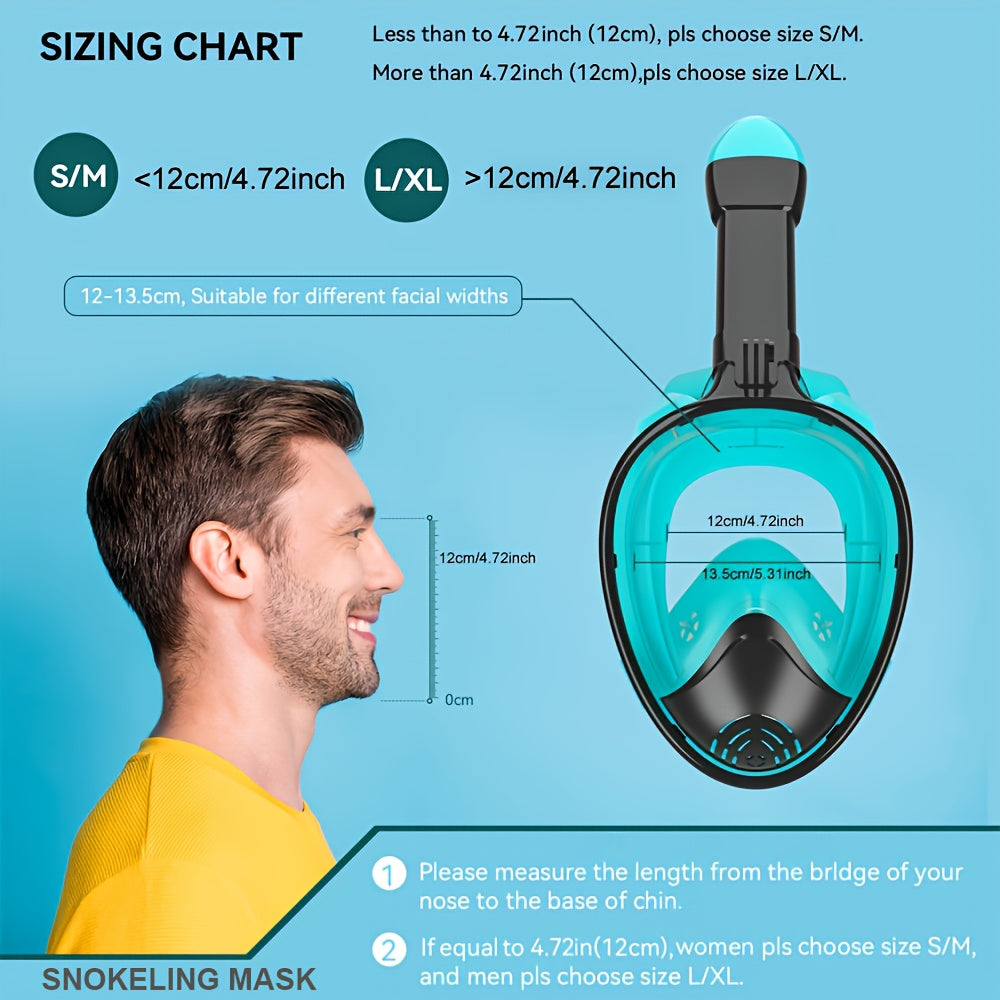 Full Face Snorkel Mask with 180° Visibility